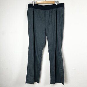 prAna Vaha Pant Mens Grey Blue Relaxed Fit Hemp Blend Pull‎ On Strech Sz XXL NWT